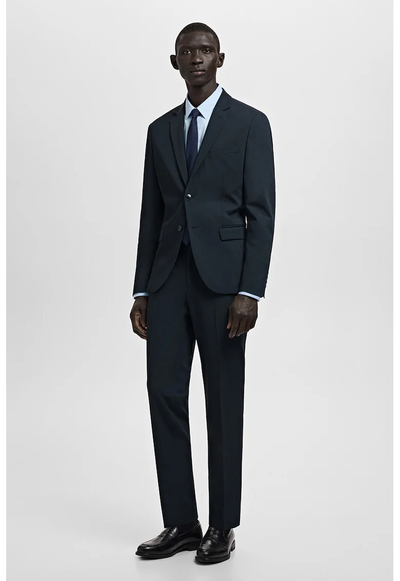 Sacou super slim-fit cu buzunare cu clapa, Gri carbune