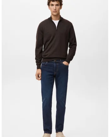 Blugi slim-fit cu talie joasa, Bleumarin