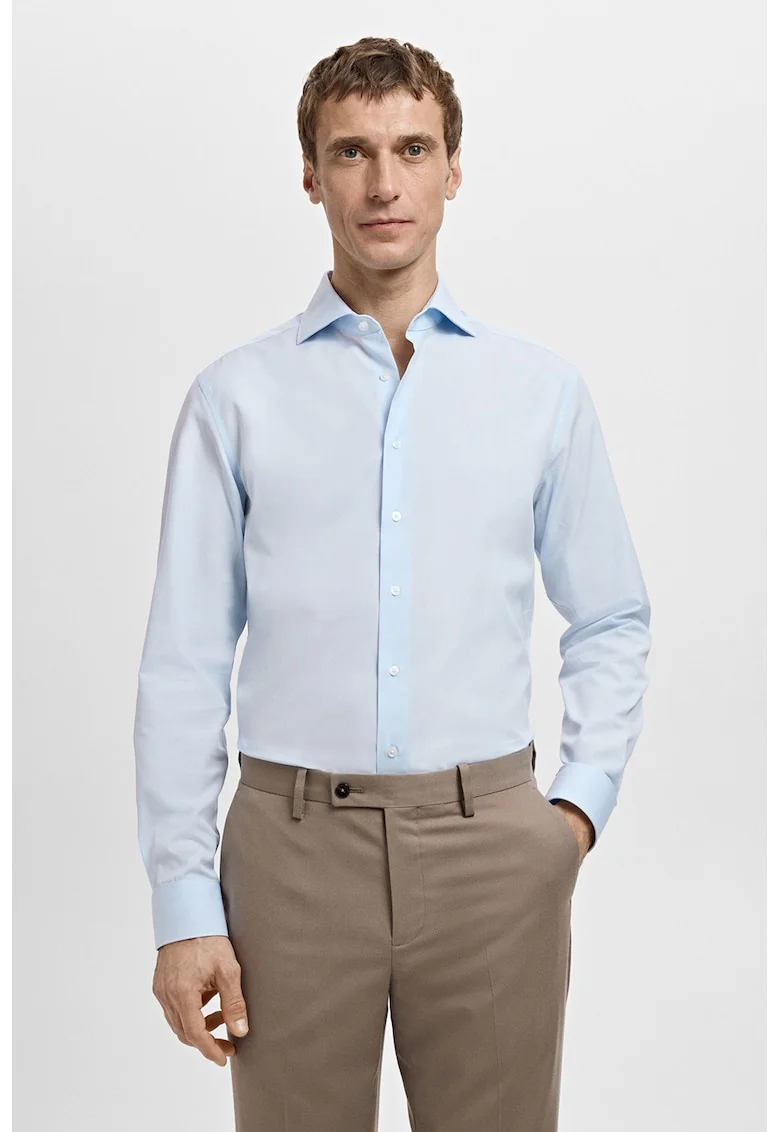 Camasa slim-fit din bumbac, Albastru deschis