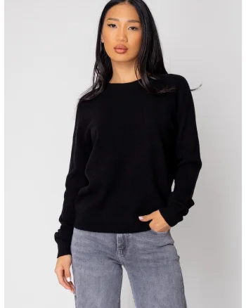 Pulover din 100% Lana Negru, Negru