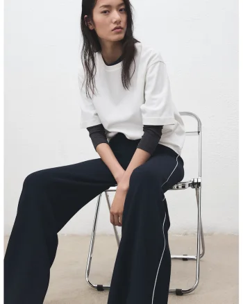 Pantaloni bootcut tricotati, Albastru ultramarin