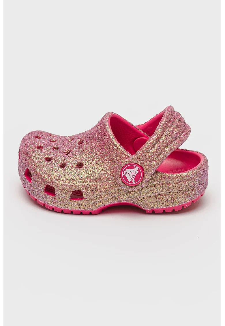 Saboti slingback cu aspect stralucitor, Auriu/Roz zmeuriu