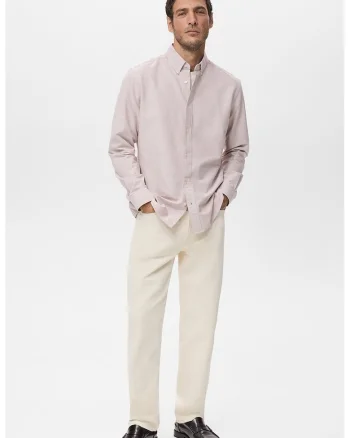 Camasa Oxford din bumbac, Piersica