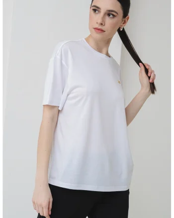 Tricou relaxed fit, Alb optic