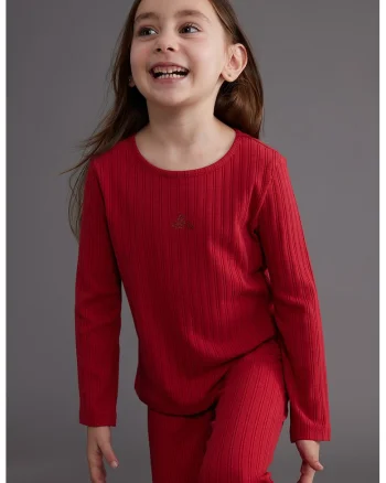 Bluza striata din amestec de bumbac, Maro cognac