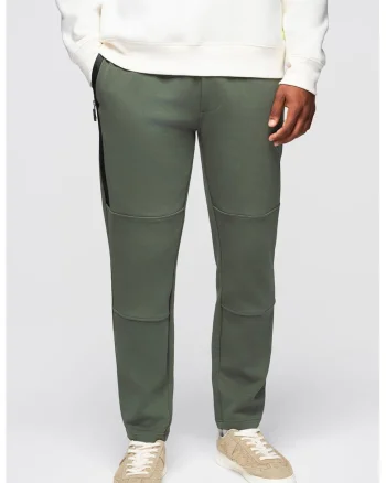 Pantaloni de trening din amestec de bumbac cu snur de ajustare, Kaki pal