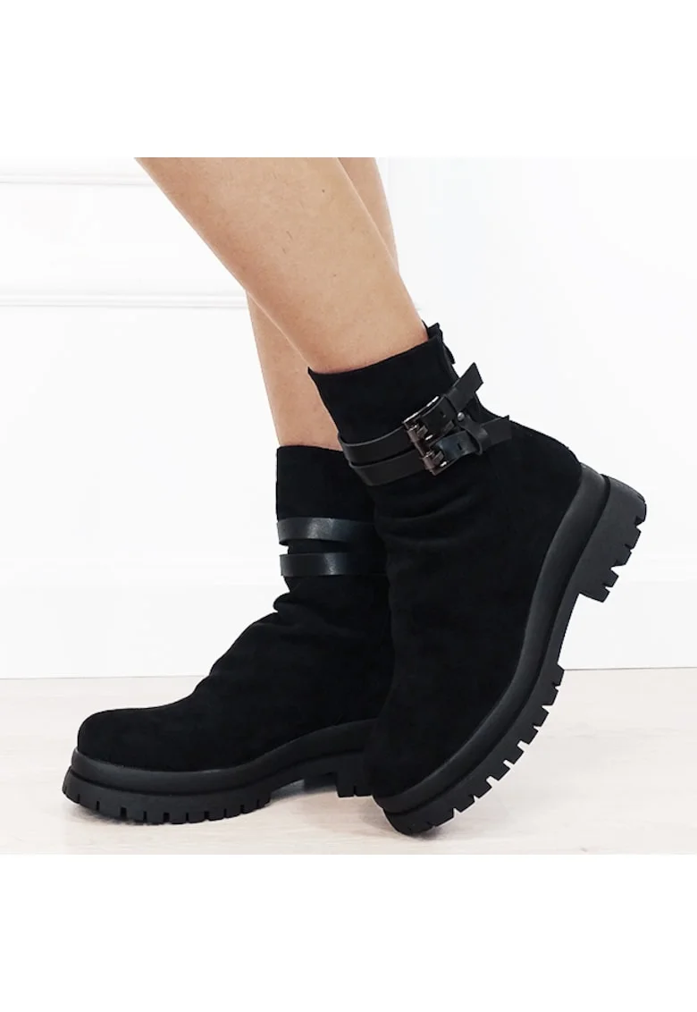 Ghete negre dama casual B-7673 115 11208, Negru