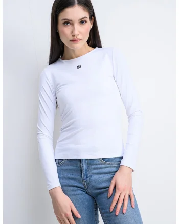 Bluza slim fit Dasia, Alb optic
