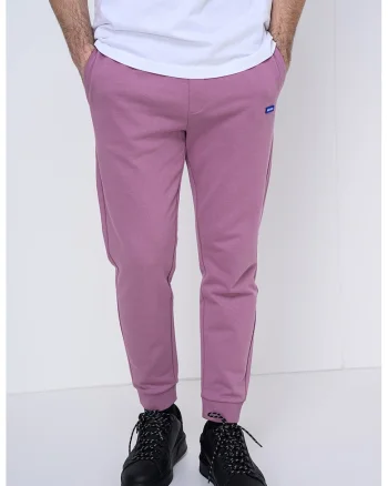Pantaloni de trening din bumbac Napin, Roz prafuit