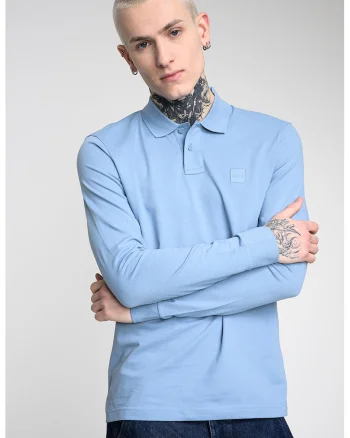 Bluza polo slim fit Passerby, Albastru pastel