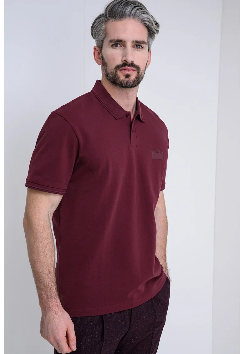 Tricou polo cu logo, Visiniu