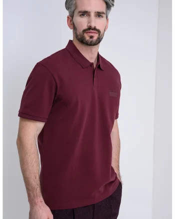Tricou polo cu logo, Visiniu