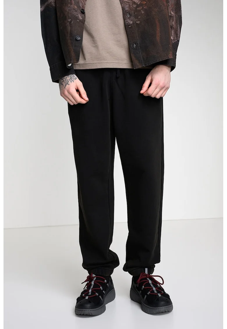 Pantaloni relaxed fit cu buzunare, Negru stins