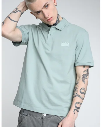 Tricou polo cu logo, Verde pal