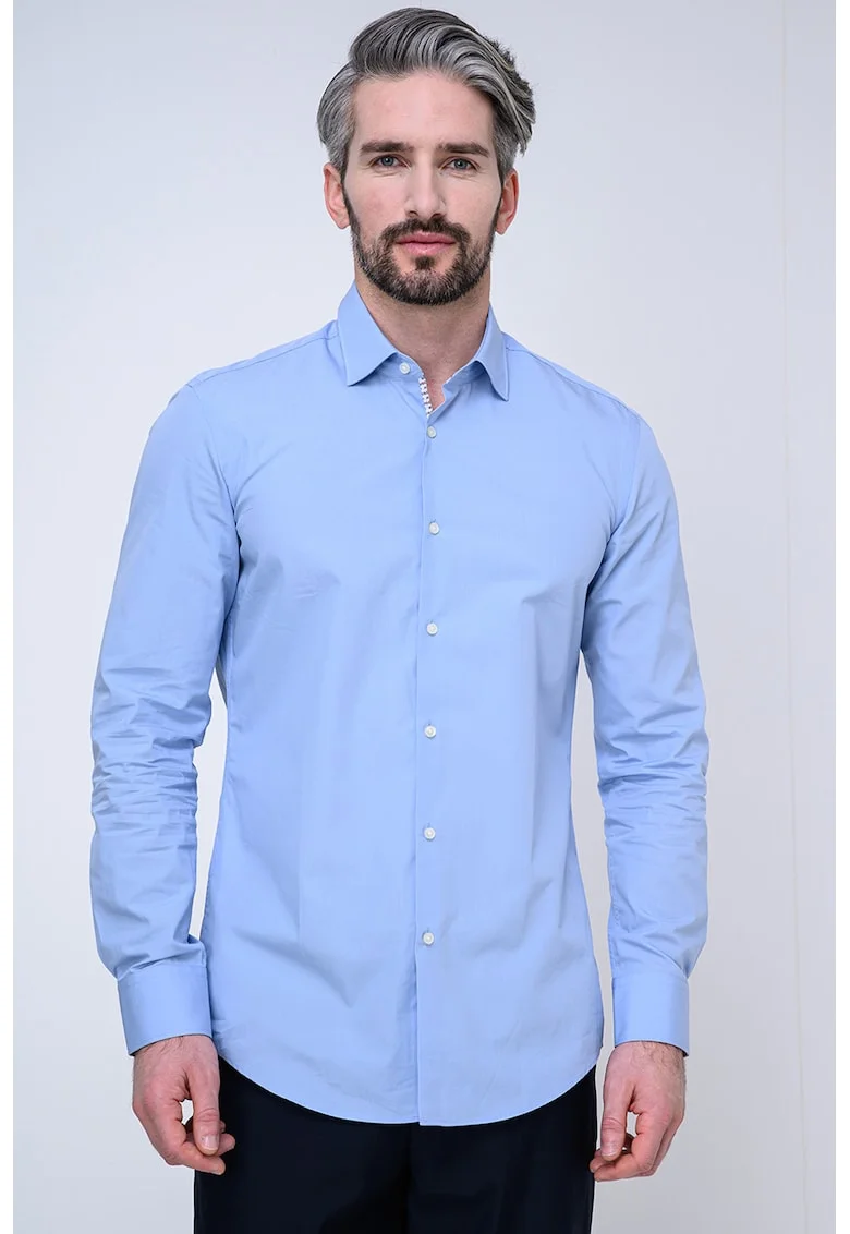 Camasa slim fit din bumbac Koey, Albastru pastel