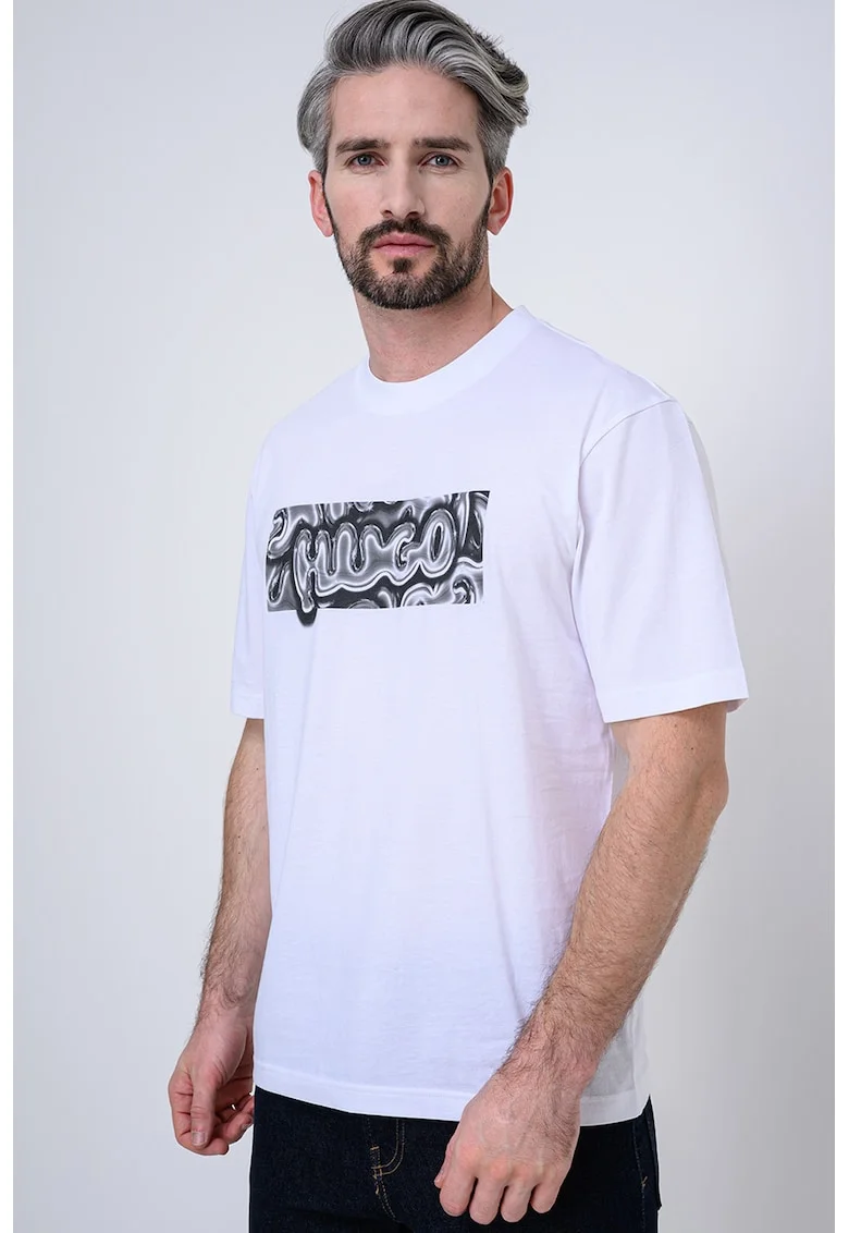 Tricou cu imprimeu logo Nedirix, Alb/Negru