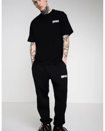 Tricou din bumbac cu imprimeu logo Nyrotee, Alb/Negru stins