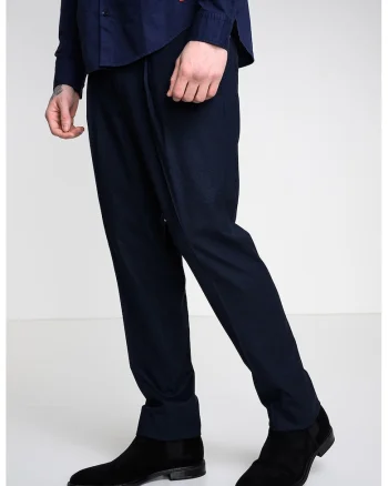 Pantaloni regular fit cu model uni, Albastru ultramarin