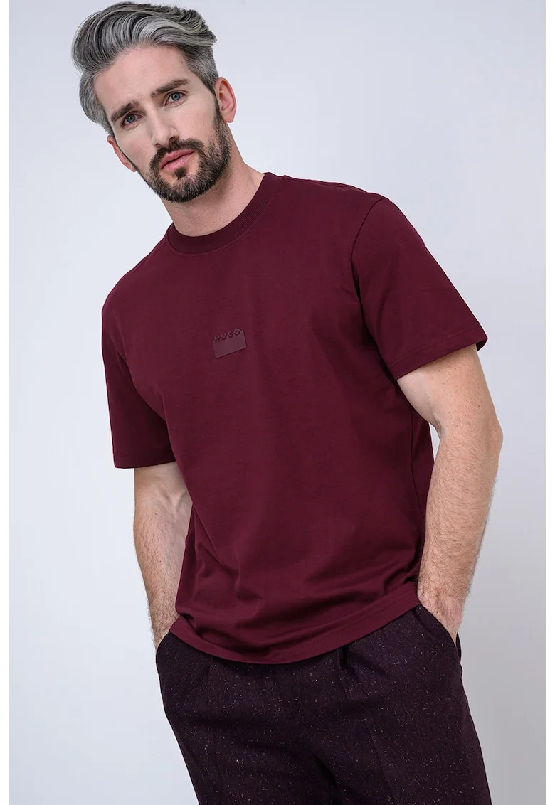 Tricou lejer din bumbac Delastee, Visiniu