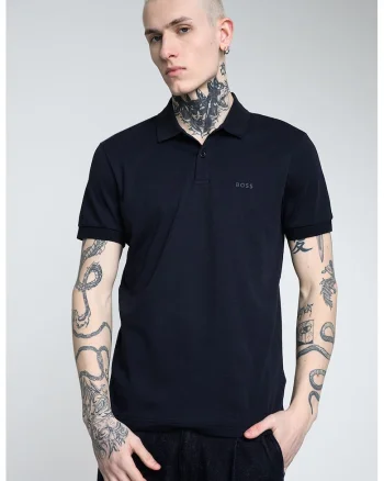 Tricou polo regular fit cu detaliu logo discret Pio, Bleumarin