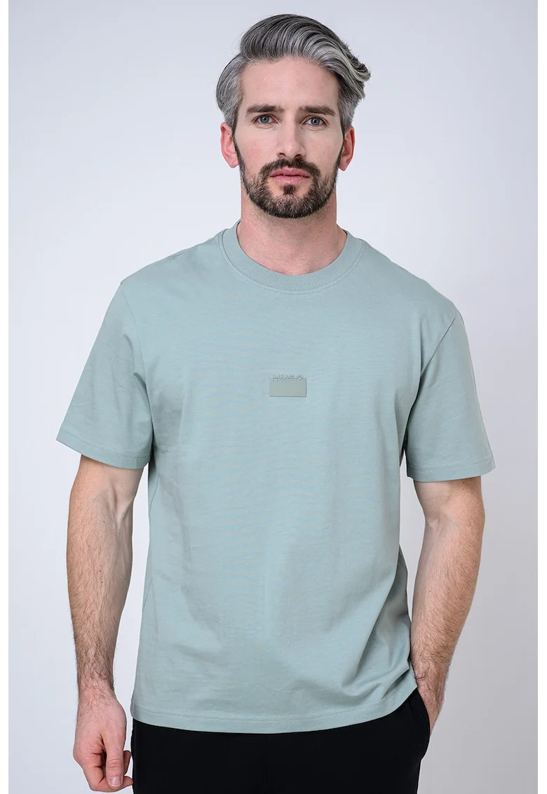 Tricou lejer din bumbac Delastee, Verde pal