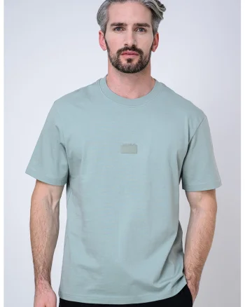 Tricou lejer din bumbac Delastee, Verde pal
