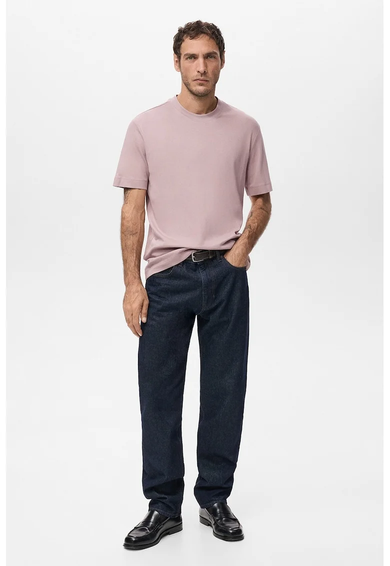 Tricou regular-fit cu model uni, Roz deschis