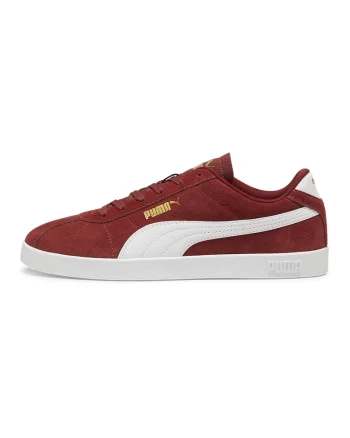 Pantofi sport Club II Intense unisex de piele intoarsa, Alb/Rosu inchis