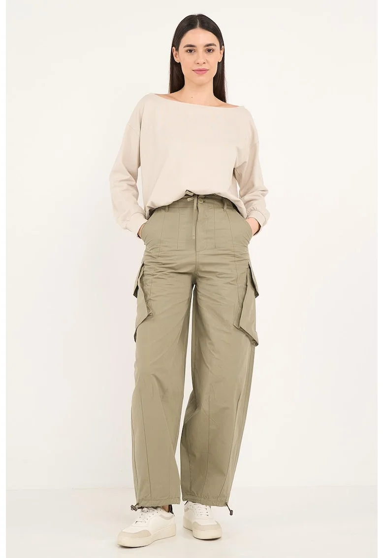 Pantaloni cargo de bumbac, Kaki