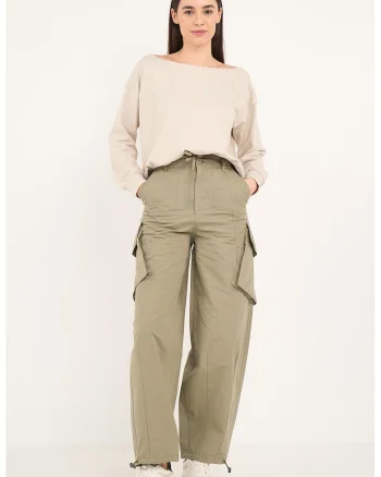 Pantaloni cargo de bumbac, Kaki