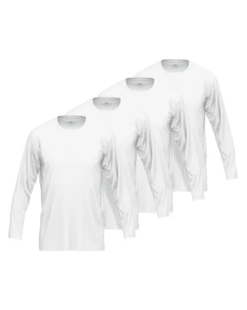 Set de bluze cu model uni - 4 piese, Alb