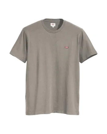 Tricou din bumbac cu decolteu la baza gatului, Maro taupe