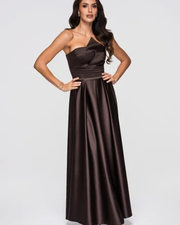 Rochie de seara maxi  LA-OM-DLR175, Maro