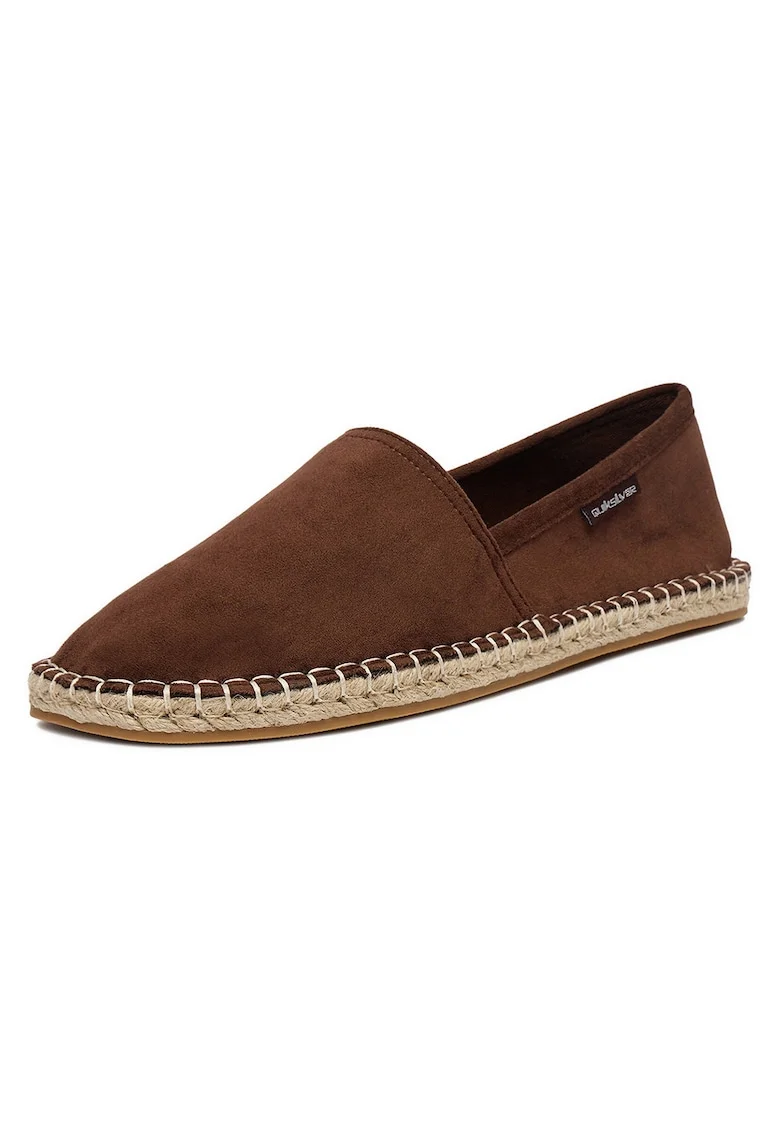 Mocasini pentru barbati  maro, textil, talpa plata, varf rotund,