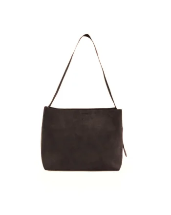 Geanta dama din piele intoarsa  FL38 Sienna, shopper, A4, cu catarama, curea reglabila, incapatoare, eleganta, pentru birou si zilnic, Ciocolatiu, 40 x 29 x 15 cm