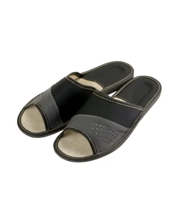 Papuci barbatesti, piele ecologica, negri gri, interior, model N120, Gri