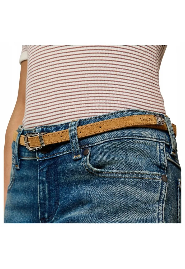 Curea De Dama,  Marimea 75, Maro, Thin Western Belt, 100% Piele Naturala, Latime 1, 5 Cm, Dimensiuni 75 Cm X 1, 5 Cm