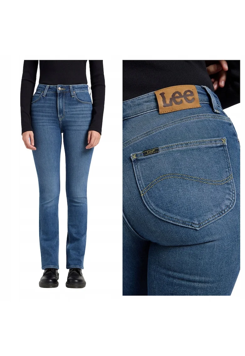 Blugi De Dama Bootcut,  Marimea 29/31, Albastru, Breese Bootcut, Croiala Slim Fit, Model Evazat, Talie Inalta, Fermoar