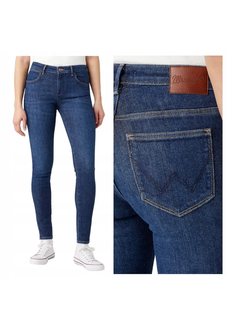 Blugi De Dama,  Marimea 28/30, Albastru, Skinny Dora, Croiala Skinny Fit, Model Stramt Skinny, Talie Medie, Fermoar