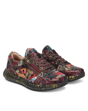 Tenisi dama  Framboise Burton 1123, piele naturala, multicolor