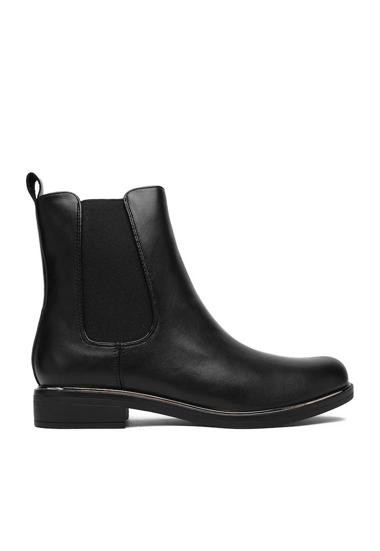 Botine dama,  negru, textil