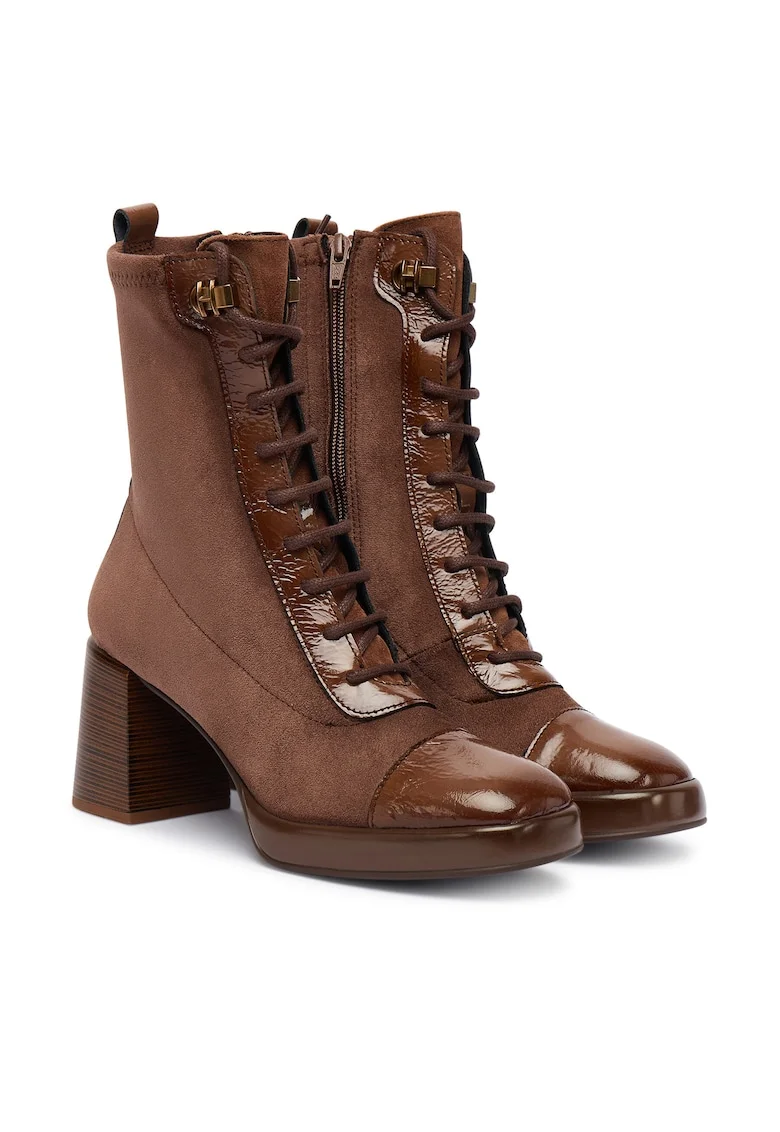 Botine dama C002 HI254231,  Maro, Textil,