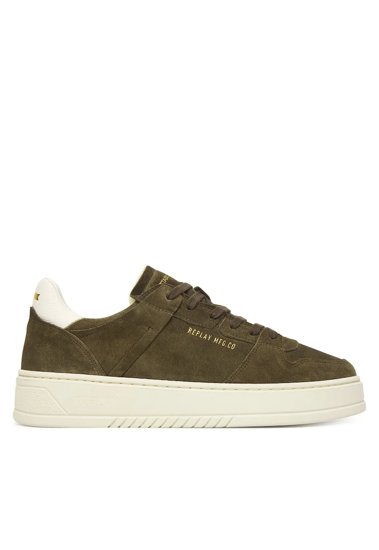 Tenisi barbati  Mil Green 039, piele naturala, kaki