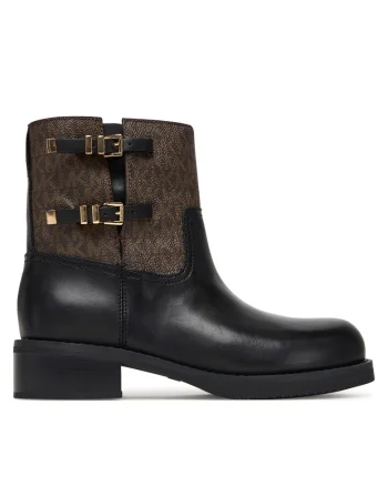 Botine dama  Piele naturala, Negru/Maro