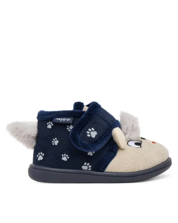 Papuci fete 94 42619,  Bleumarin, Textil