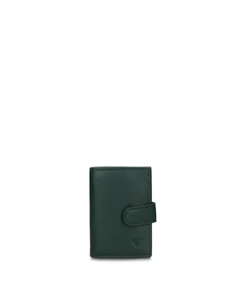 Portofel din piele cu inchidere cu capsa Bastian Pro, Verde inchis