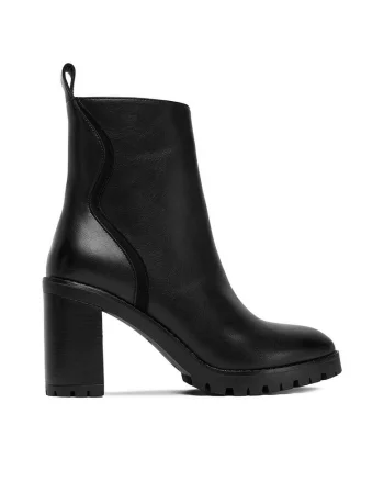 Botine dama CEO-HY2T625-6,  Textil, Negru