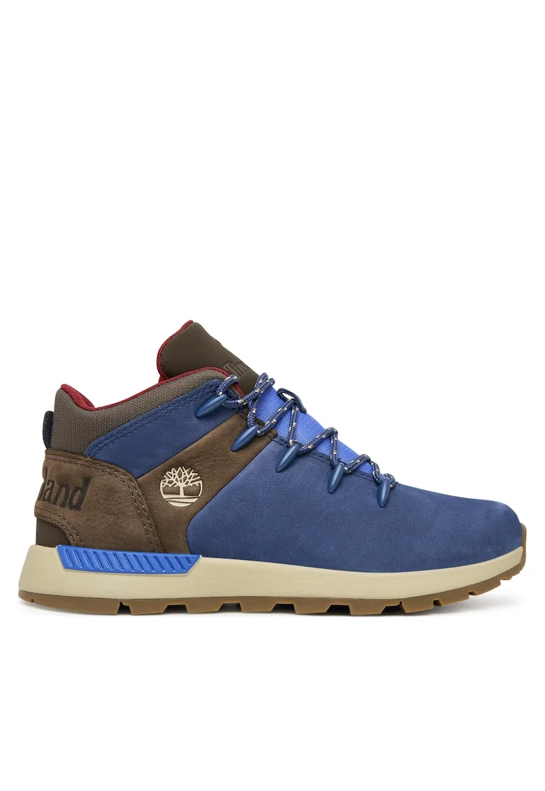 Ghete barbatesti  Mid Lace UP Sneaker, piele naturala, albastru,