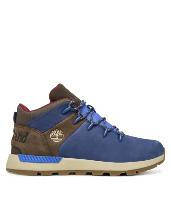 Ghete barbatesti  Mid Lace UP Sneaker, piele naturala, albastru,