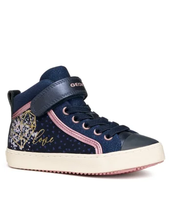Pantofi copii,  J Kalispera, textil, roz, albastru marin